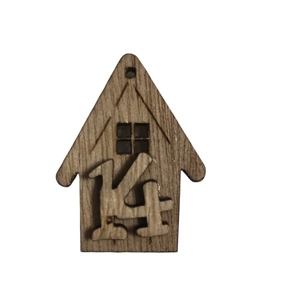 Christmas Ornaments Wood Countdown Advent Calendar Angel Santa Reindeer Snowflak
